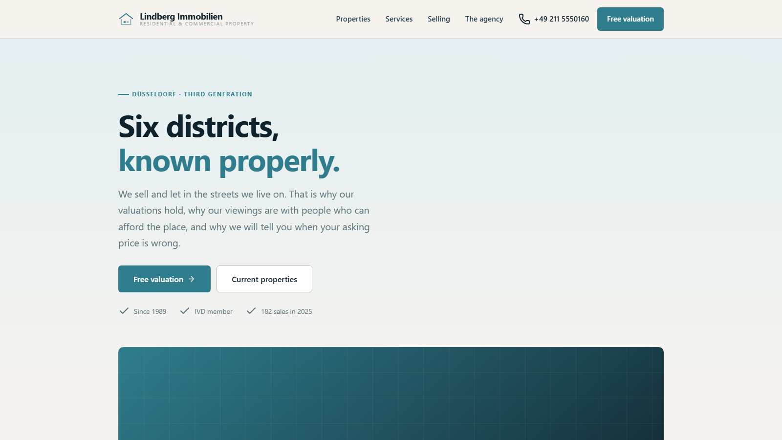 Screenshot of the Property & estate agency design