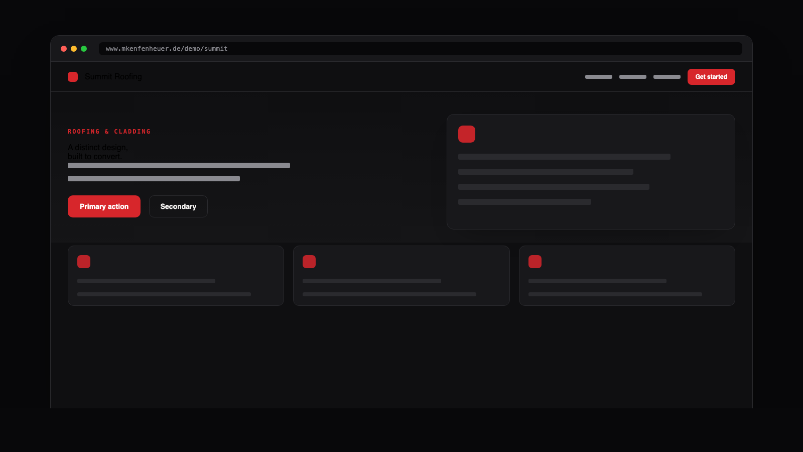 Screenshot of the Trades & craft design